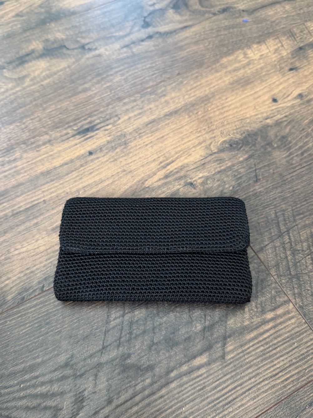 The Sak Crocheted Trifold Black Wallet